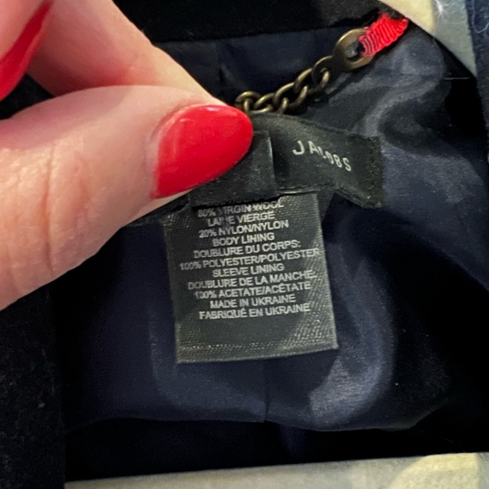 Marc by Marc Jacobs Navy Wool Pea Coat M - Picture 6 of 6